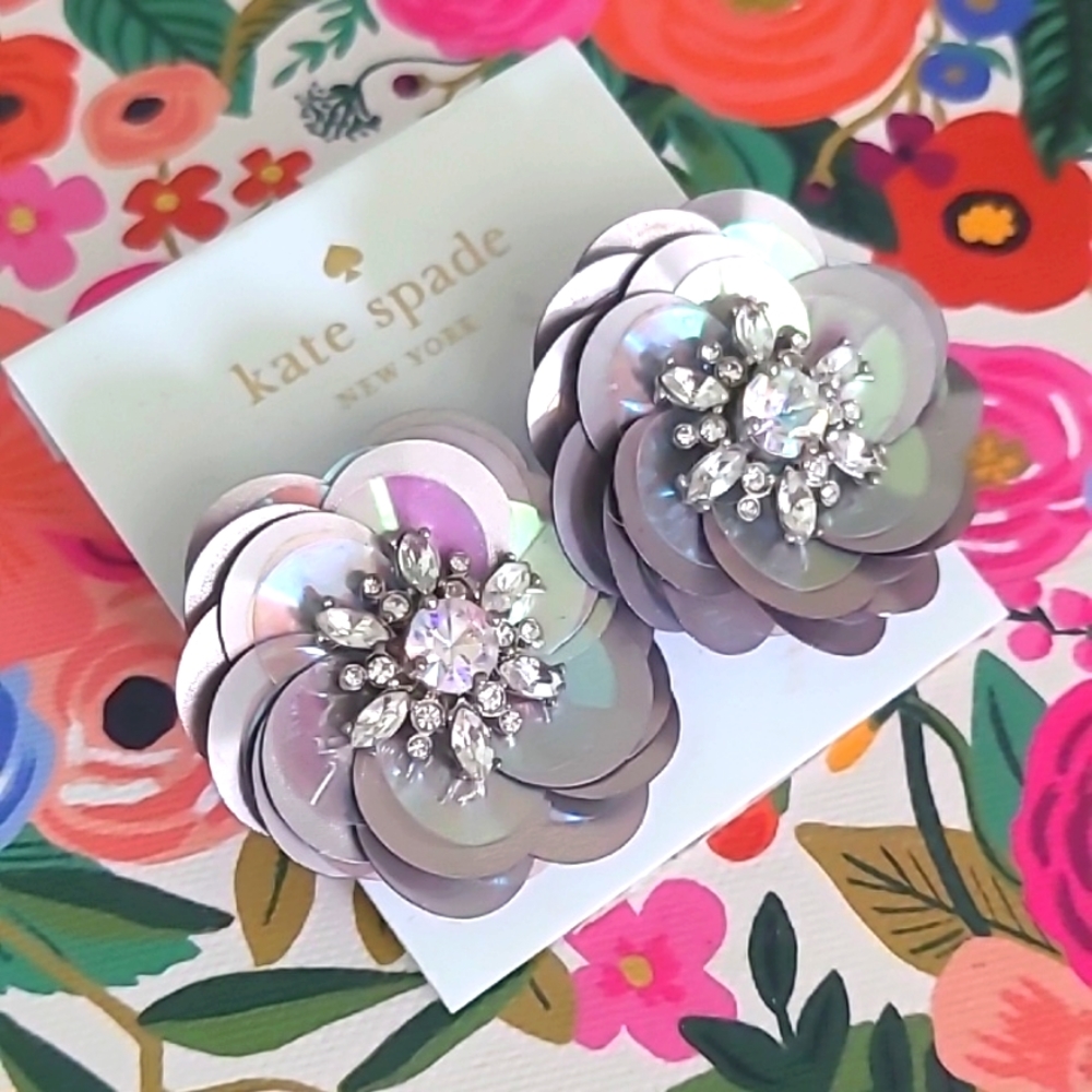 NWT! Kate Spade Blooming Sequin Paillete Earrings